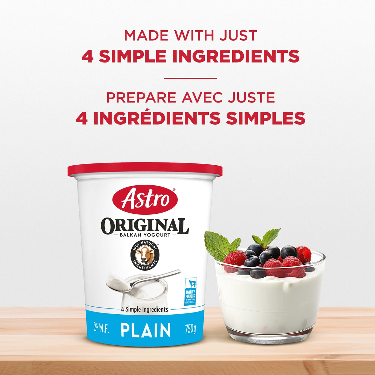 Astro Original Balkan Style 2% Plain Yogurt, 750 g