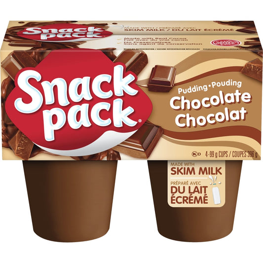 Snack Pack Chocolate Pudding, 4 × 99 g