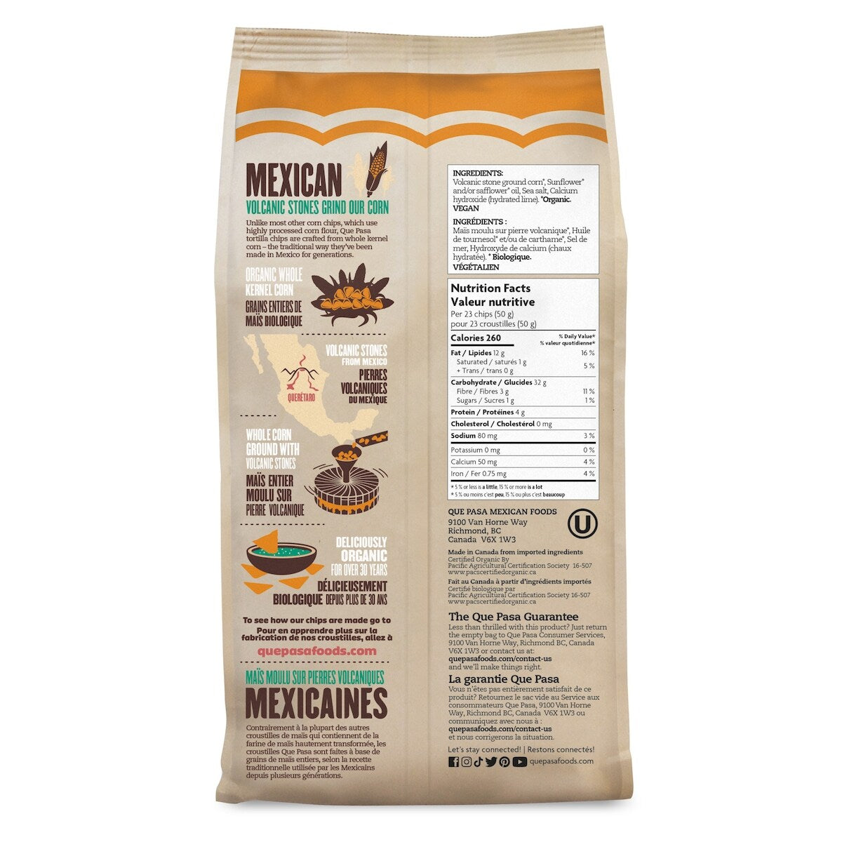 Que Pasa Organic Salted Tortilla Chips, 350 g