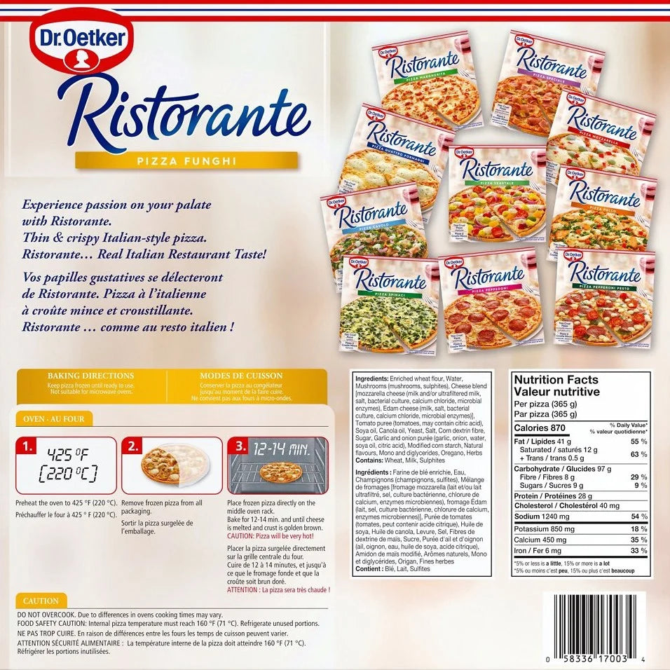 Dr. Oetker Ristorante Mushroom Pizza, 365 g
