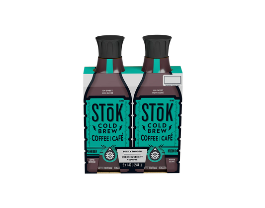 SToK Cold Brew Coffee, Unsweetened Black, 2 × 1.42 L