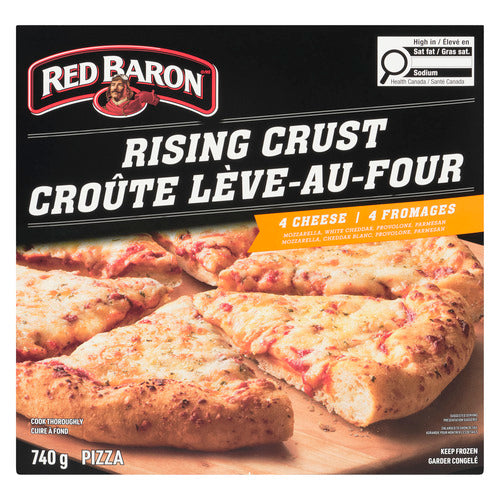 Red Baron Four Cheese Rising Crust Frozen Pizza, 740 g
