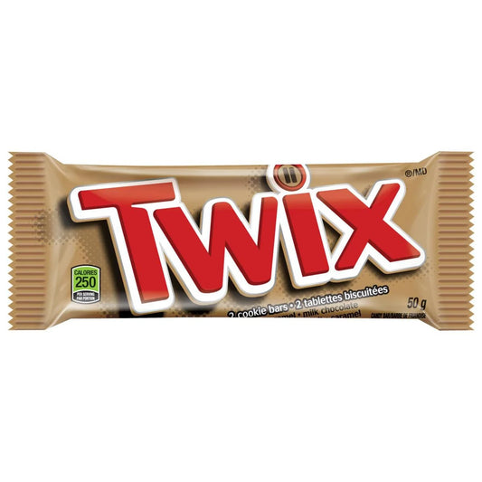 TWIX Caramel Cookie Chocolate Candy Bar, 50 g