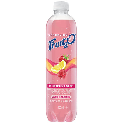 Fruit2O Sparkling Raspberry Lemon Water, 502 mL