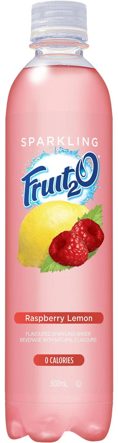Fruit2O Sparkling Raspberry Lemon Water, 502 mL