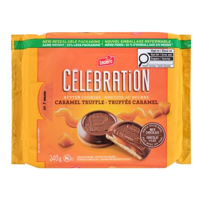 Leclerc Celebration Butter Cookies, Caramel Truffle, 240 g