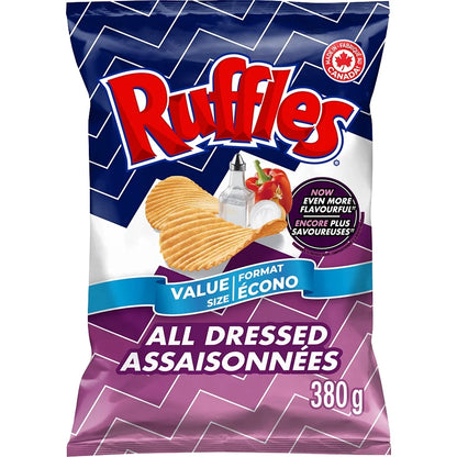 Ruffles All Dressed Flavoured Potato Chips Value Size, 380 g