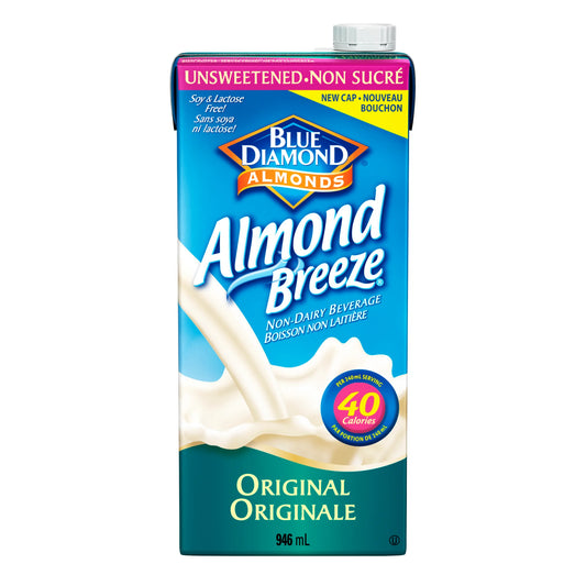 Almond Breeze Original Unsweetened Non-Dairy Beverage, 6 × 946 mL