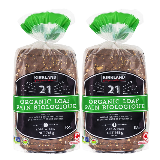 Kirkland Signature Organic 21 Whole Grains and Seeds Bread, 2 × 765 g
