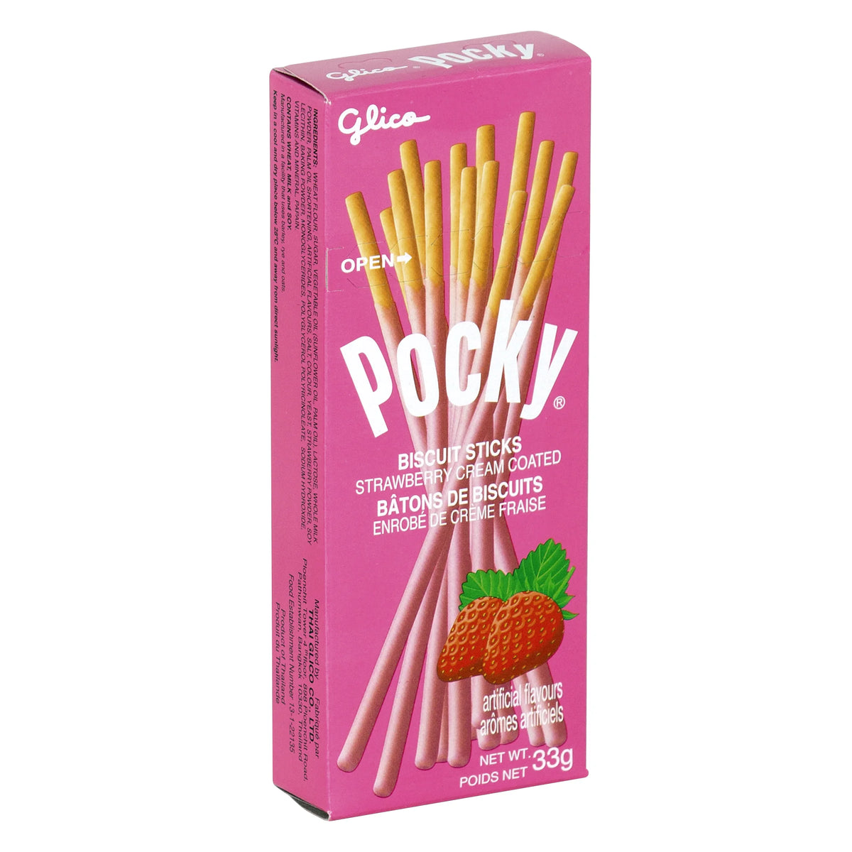 Glico Pocky Strawberry, 10 × 33 g