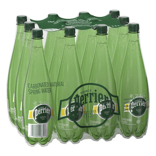 Perrier Carbonated Natural Spring Water, 12 × 1 L