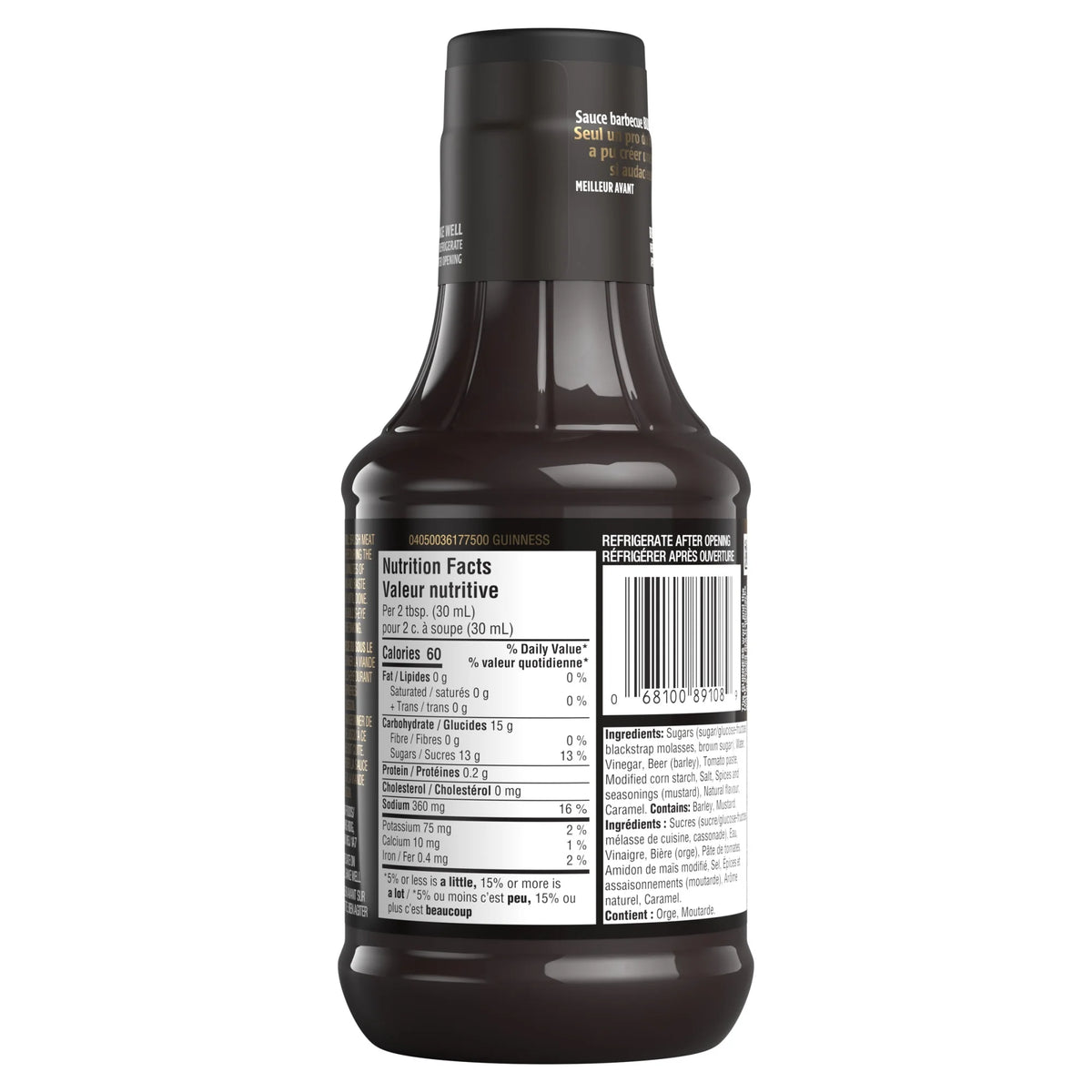 Bull's-Eye Guinness Draught Beer Blend BBQ Sauce, 425 mL