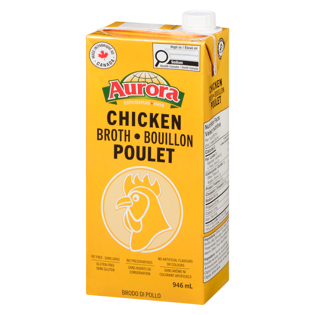 Aurora Chicken Broth, 946 mL
