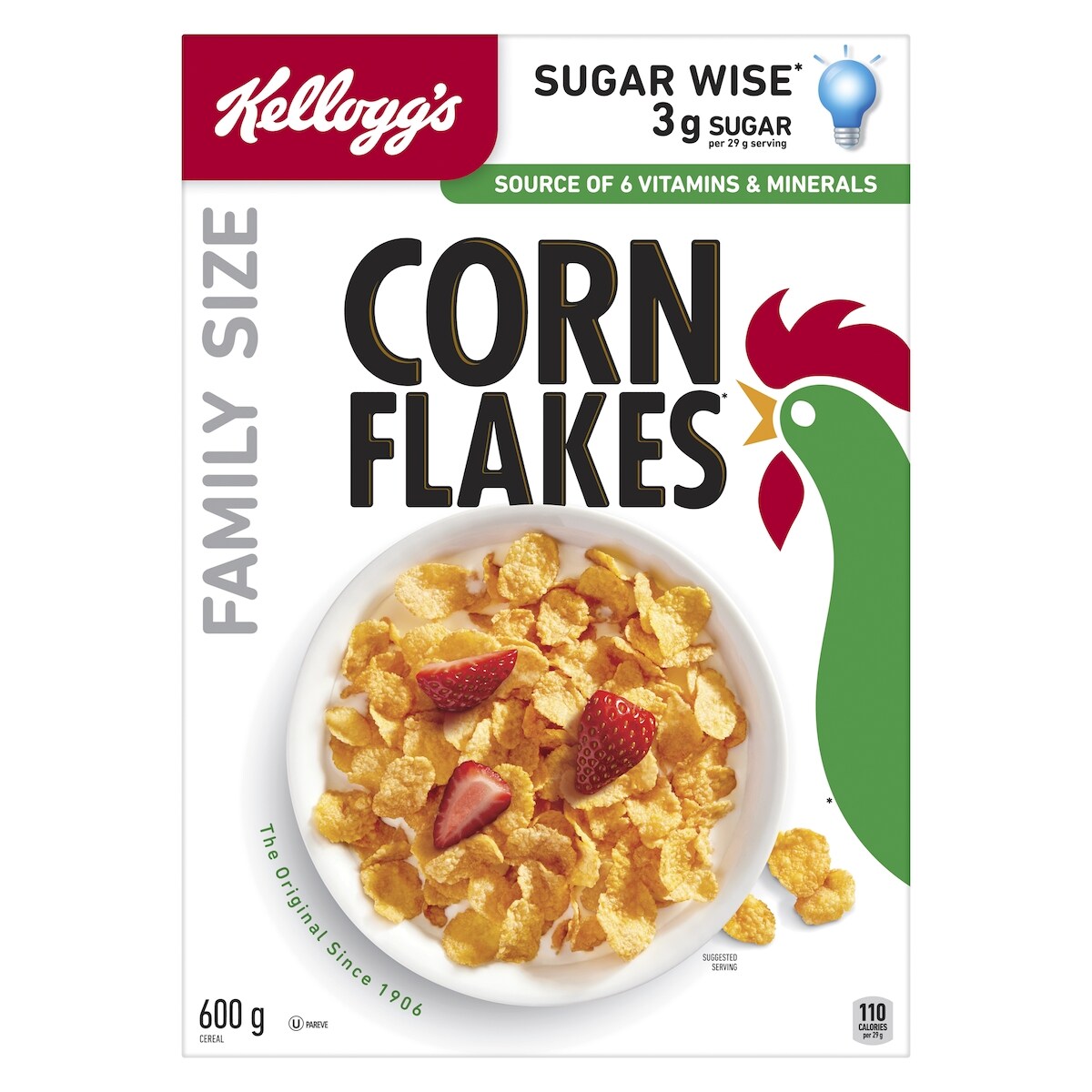 Kellogg's Corn Flakes Cereal, Family Size, 600 g