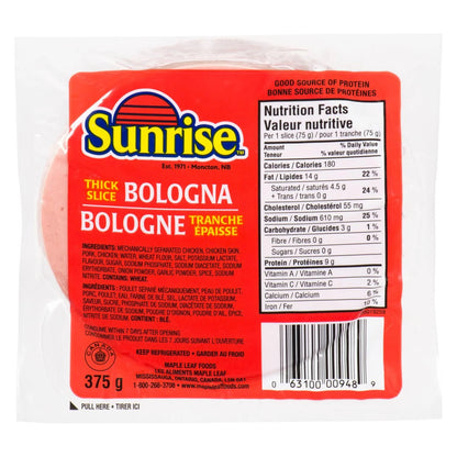 Sunrise Thick Sliced Bologna, 375 g