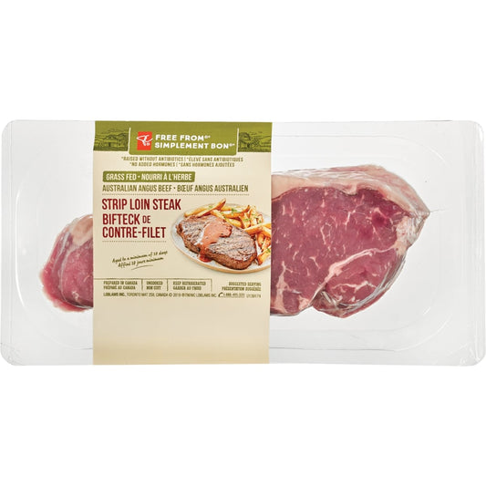 President's Choice Free From Grass Fed Australian Angus Beef Striploin Steak