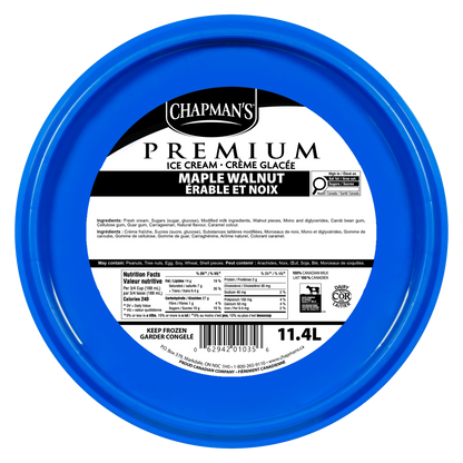 Chapmans Premium Maple Walnut Ice Cream, 11.4 L
