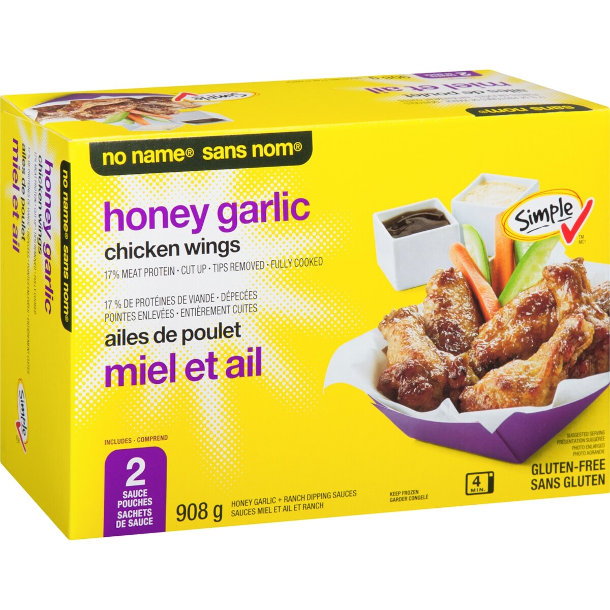 No Name Chicken Wings, Honey Garlic, 908 g