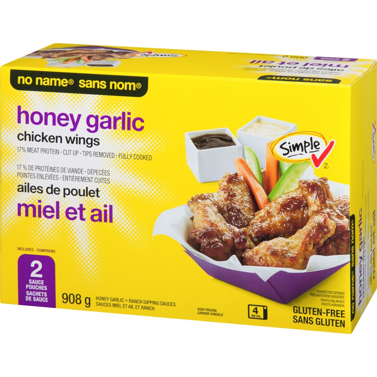 No Name Chicken Wings, Honey Garlic, 908 g