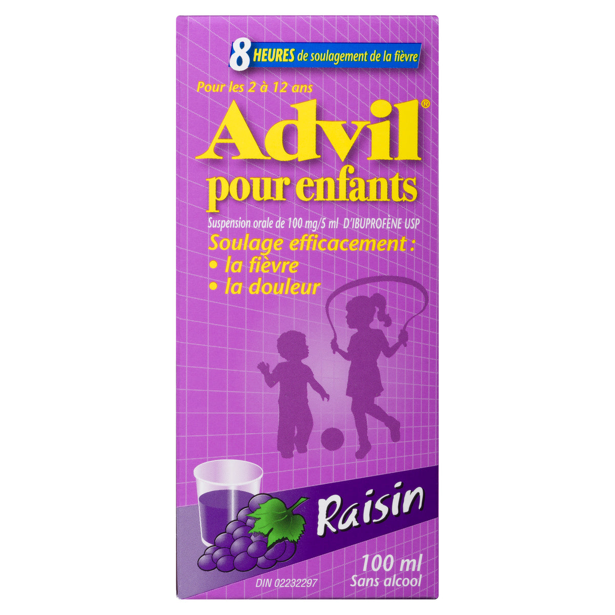 Children's Advil Junior Strength Oral Suspension Grape, 100 mL