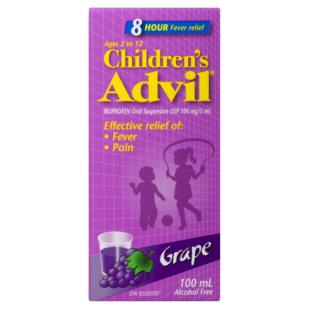 Children's Advil Junior Strength Oral Suspension Grape, 100 mL