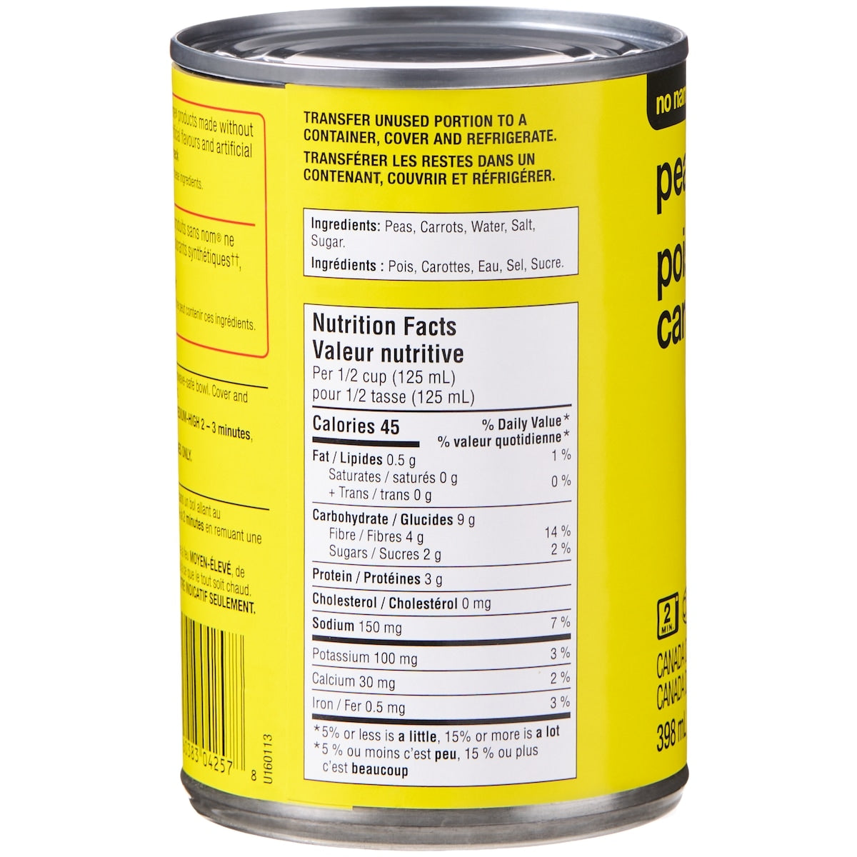 No Name Peas and Carrots, 398 mL