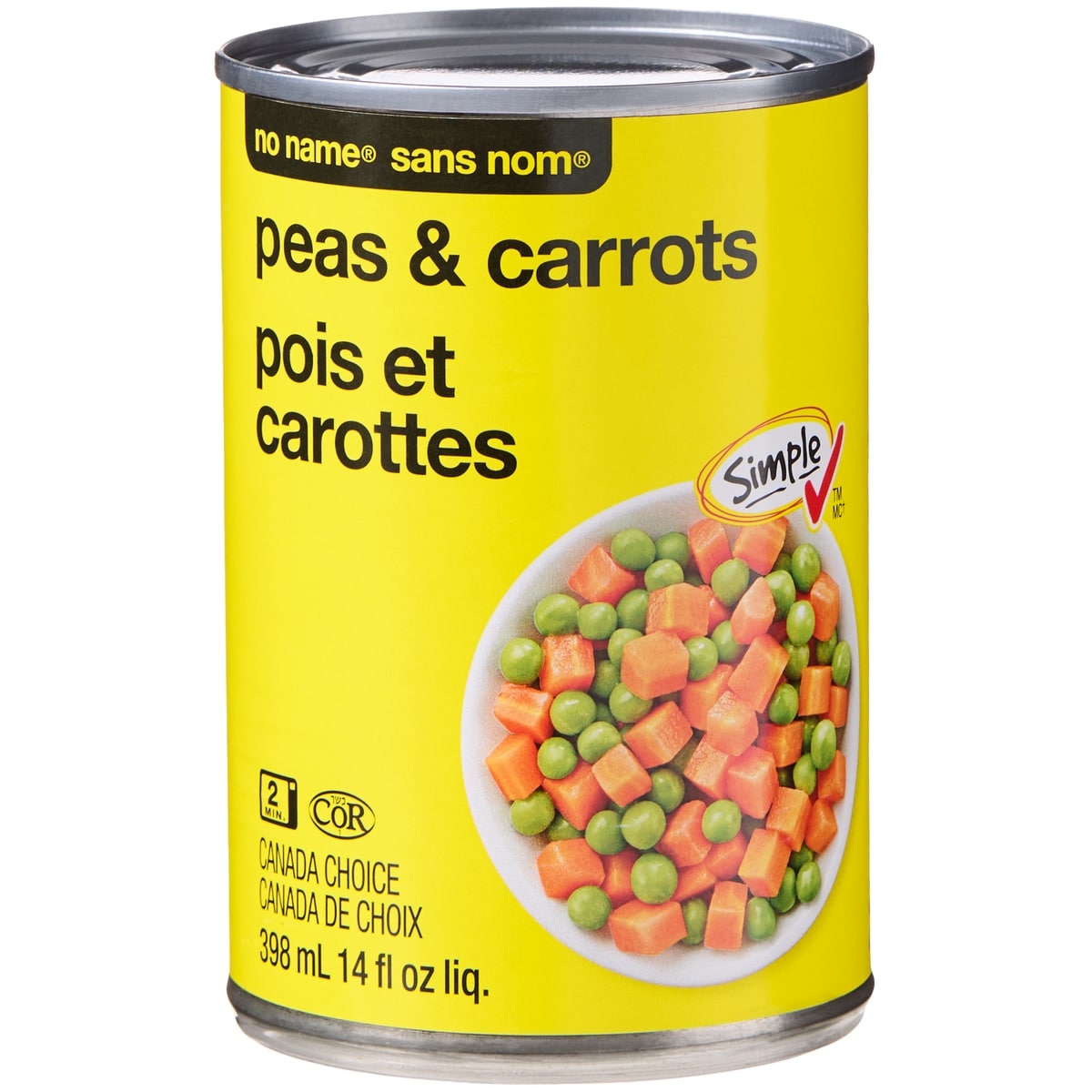 No Name Peas and Carrots, 398 mL