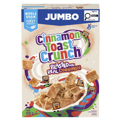 General Mills Cinnamon Toast Crunch Breakfast Cereal, Jumbo Size, 830 g
