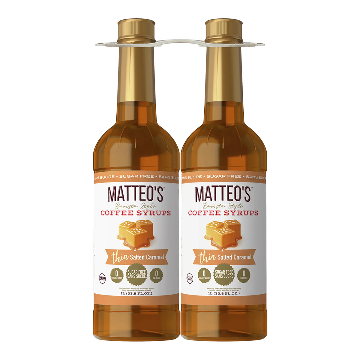 Matteo's Salted Caramel Flavoured Coffee Syrup, 2 × 1 L