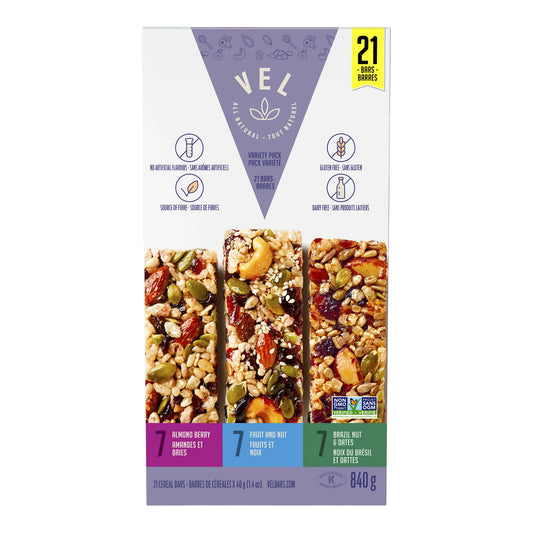 Vel Cereal Bar, Assorted, 21 × 40 g
