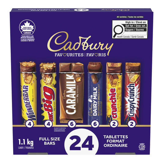 Cadbury Chocolate Variety Pack, 24 count