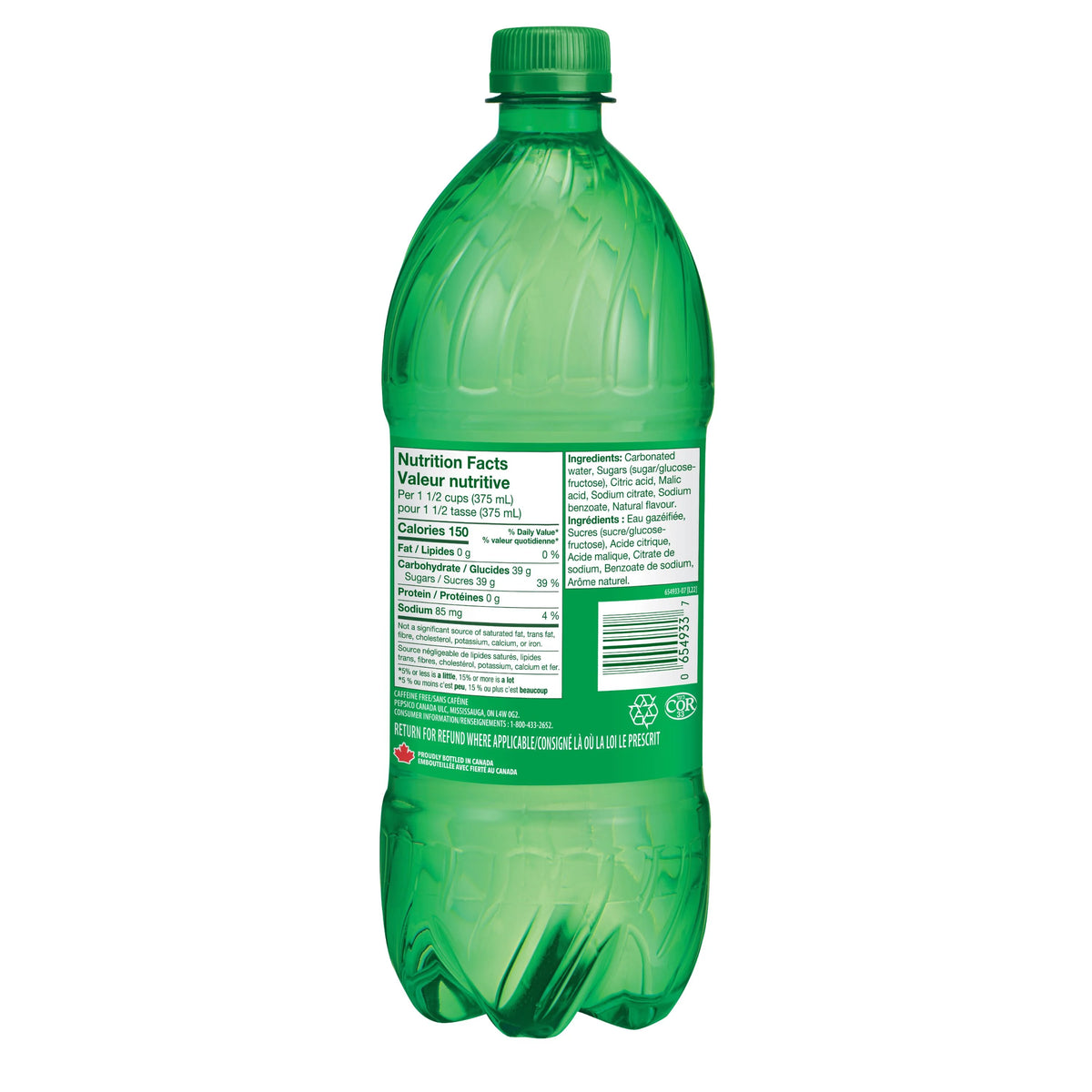 7UP Lemon Lime Soft Drink, 1 L