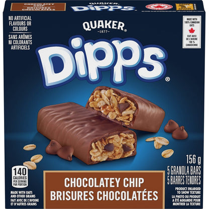 Quaker Dipps Chocolatey Chip Granola Bars, 156 g