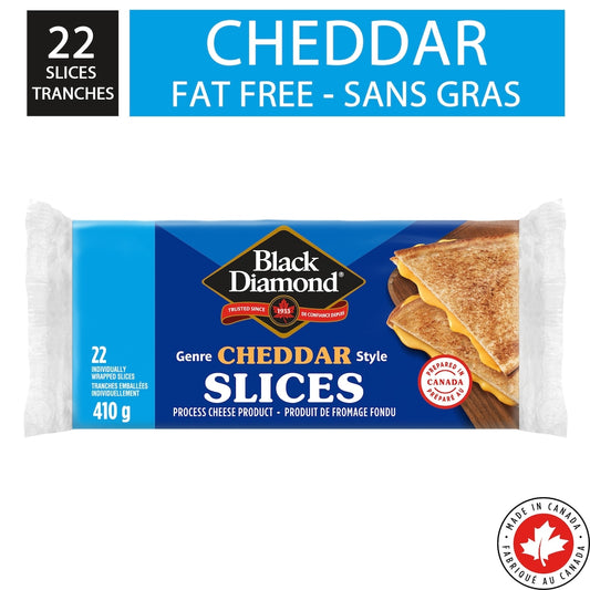 Black Diamond Fat Free Cheddar Cheese Slices, 410 g