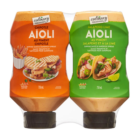 Culinary Treasures Jalapeno Lime and Chipotle Aioli, 2 × 750 mL