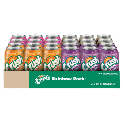 Orange Crush Rainbow Variety Pack Cans, 24 × 355 mL