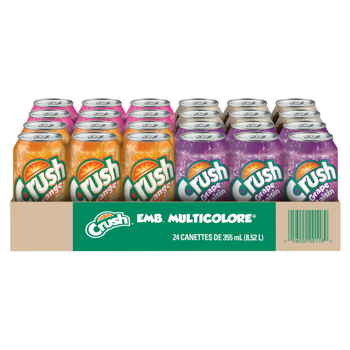 Orange Crush Rainbow Variety Pack Cans, 24 × 355 mL