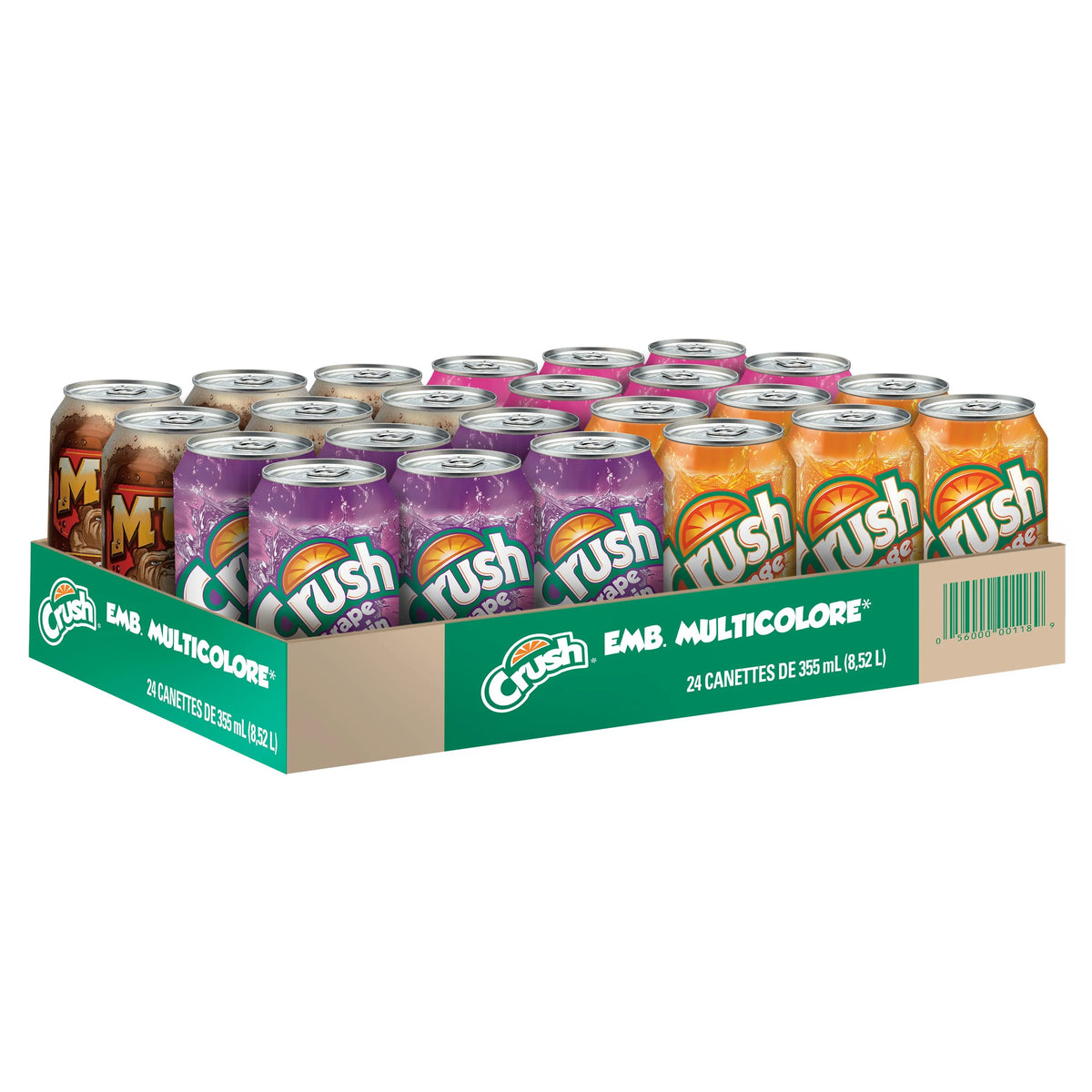 Orange Crush Rainbow Variety Pack Cans, 24 × 355 mL