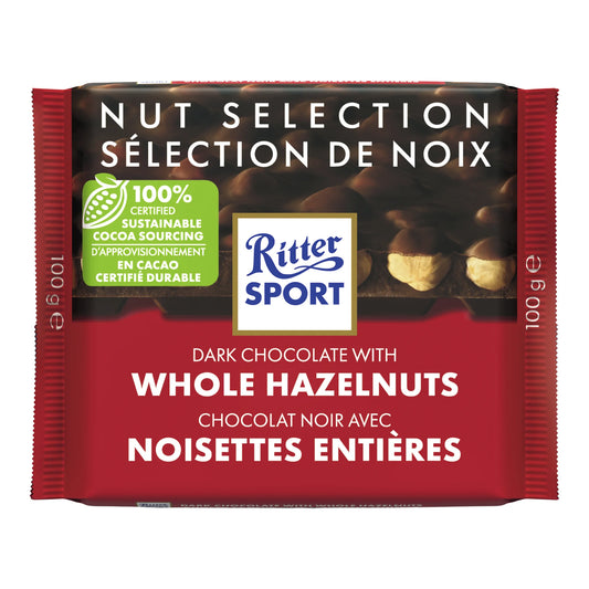 Ritter Sport Dark Chocolate Whole Hazelnut, 10 × 100 g
