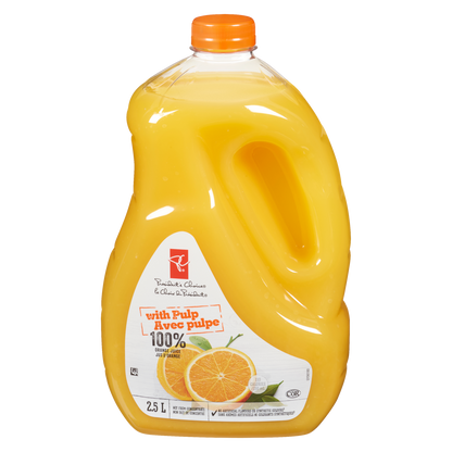 President's Choice Orange Juice with Pulp, 2.5 L