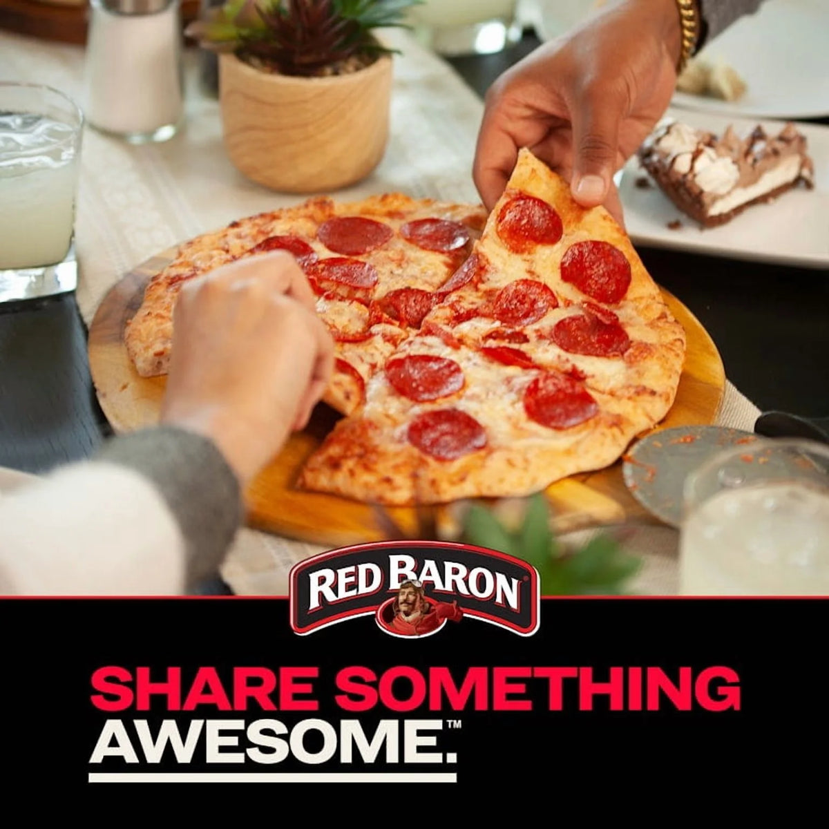 Red Baron Rising Crust Pepperoni Frozen Pizza, 775 g
