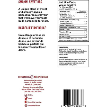 Covered Bridge Smokin' Sweet BBQ Kettle-Cooked Potato Chips, 170 g