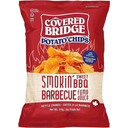 Covered Bridge Smokin' Sweet BBQ Kettle-Cooked Potato Chips, 170 g