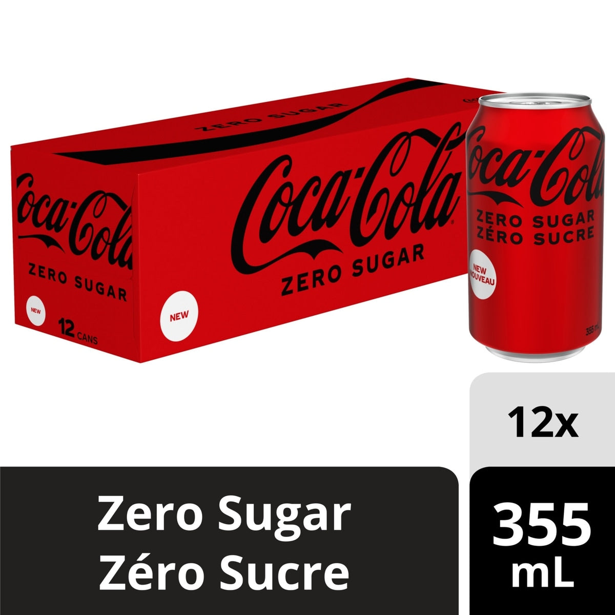 Coca-Cola Zero Sugar Cola, 12 × 355 mL