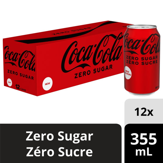 Coca-Cola Zero Sugar Cola, 12 × 355 mL