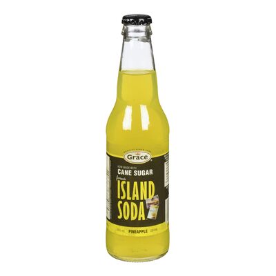 Grace Pineapple Flavoured Soft Drink, Island Soda, 355 mL