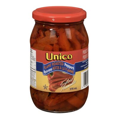 Unico Sliced Flame Roasted Peppers, 370 mL