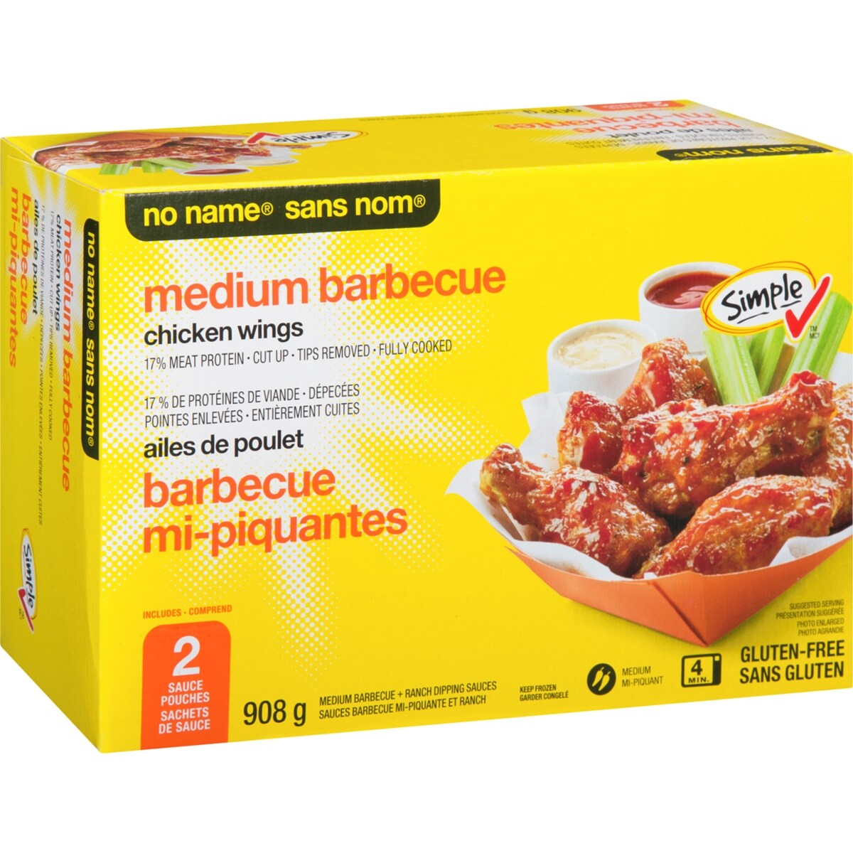 No Name Chicken Wings, BBQ, 908 g