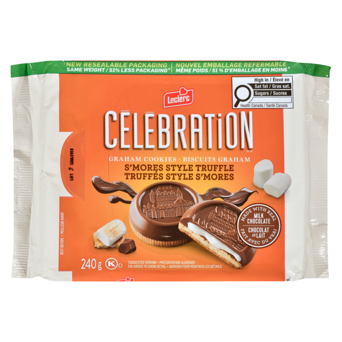 Leclerc Celebration S'mores Style Truffle Graham Cookies, 240 g