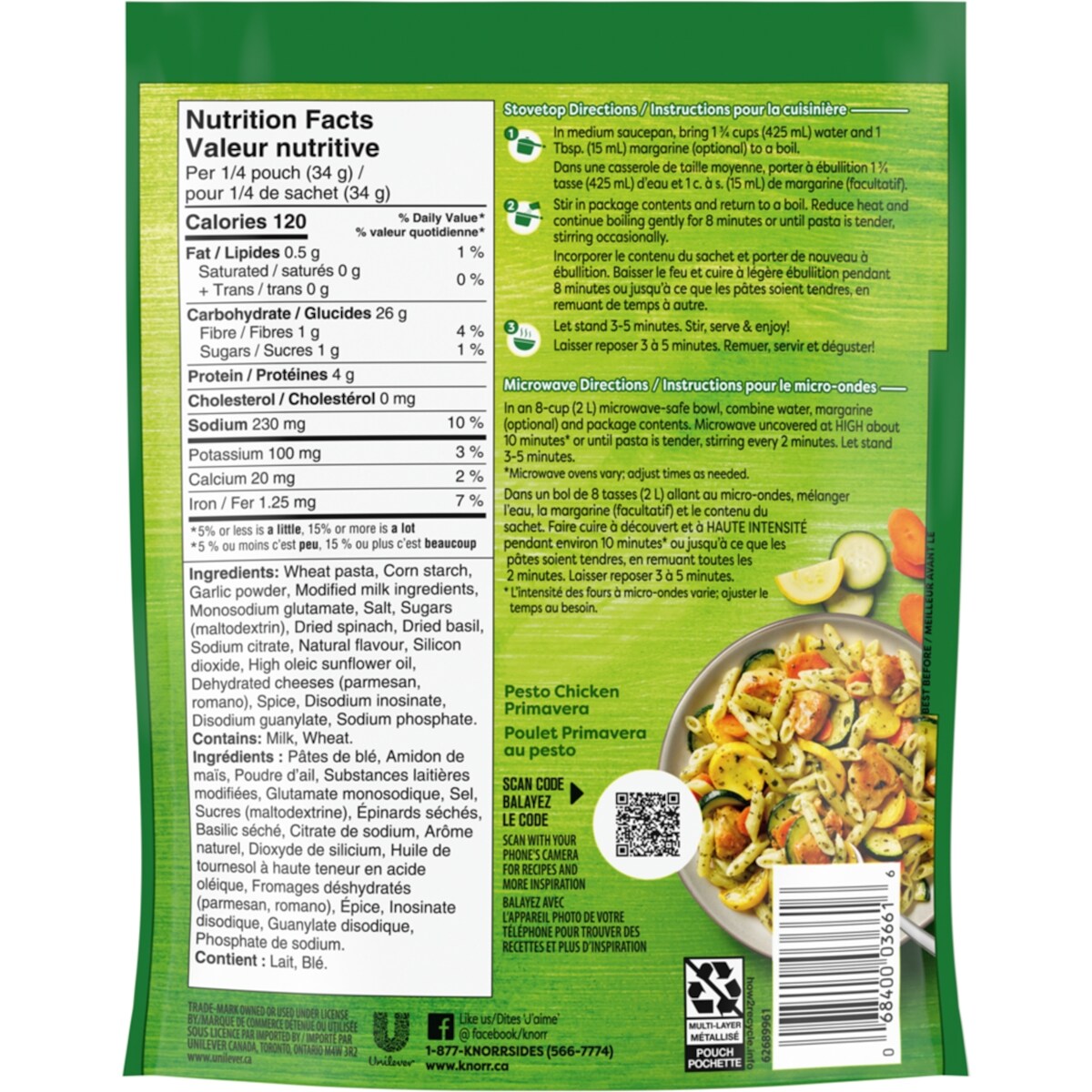 Knorr Sidekicks Parmesan Pesto Pasta, 135 g